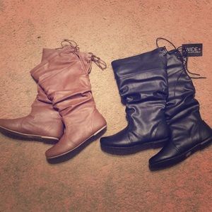 Two pairs of the same boots(brown&black)